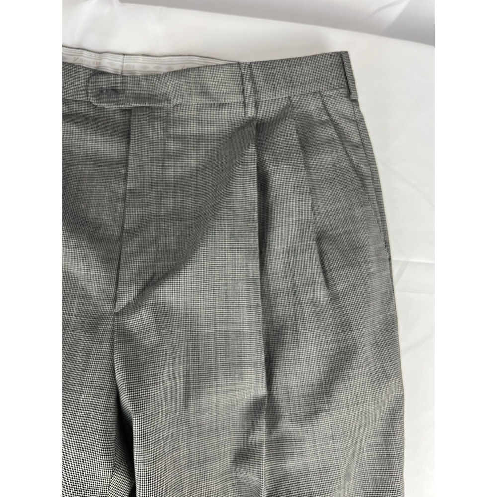 Zanella for Nordstrom Men's Dress Pants Pleated Gray‎ Checkered